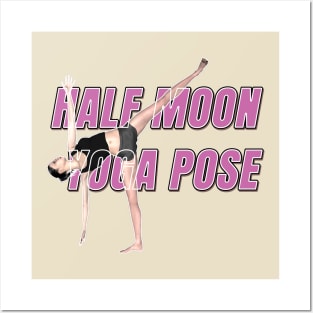 Half moon yoga pose Posters and Art